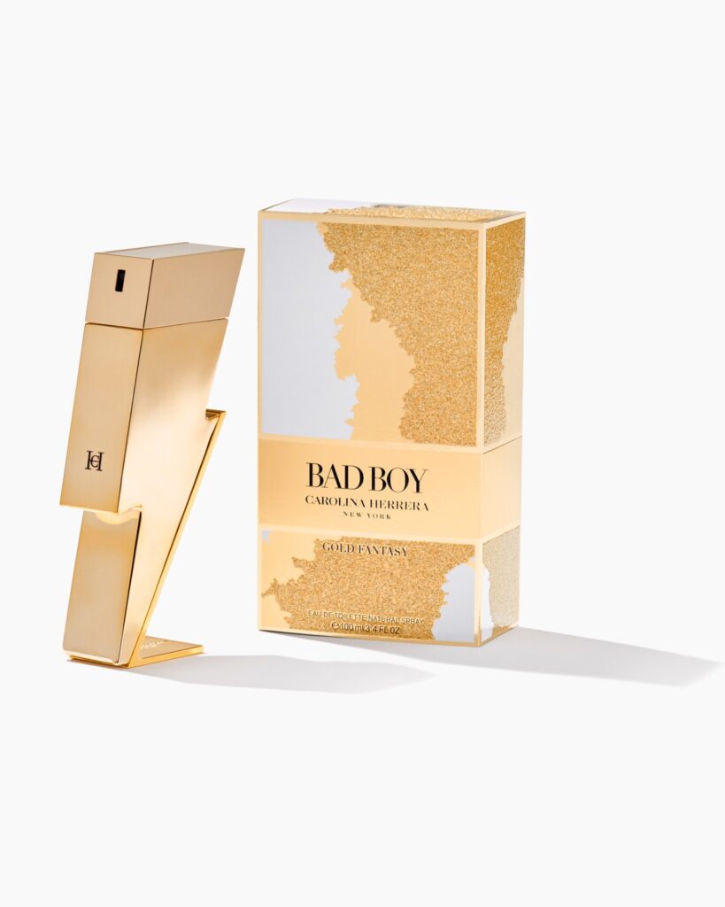 CAROLINA HERRERA Bad Boy Gold Fantasy 100 ml тоалетна вода (лимитирана серия) за мъже Tecтep – Луксозен парфюм | LuxyAroma